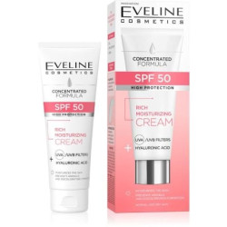 EVELINE ХИДРАТИРАЩ КРЕМ ЗА ЛИЦЕ SPF 50 С ХИАЛ. К-НА, 30 МЛ