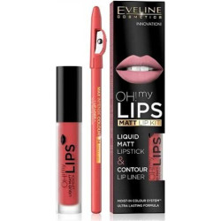 EVELINE ЧЕРВИЛО ТЕЧНО+МОЛИВ УСТНИ OH MY LIPS №15