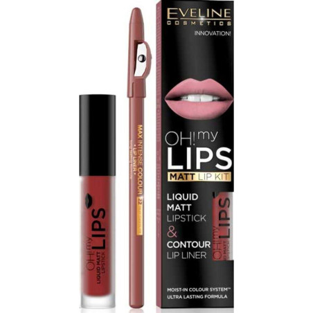 EVELINE ЧЕРВИЛО ТЕЧНО+МОЛИВ УСТНИ OH MY LIPS №16