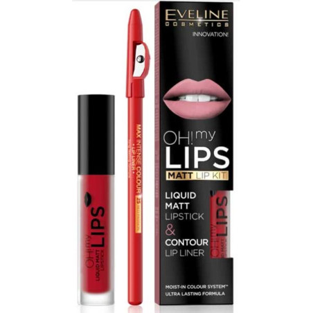 EVELINE ЧЕРВИЛО ТЕЧНО+МОЛИВ УСТНИ OH MY LIPS №17