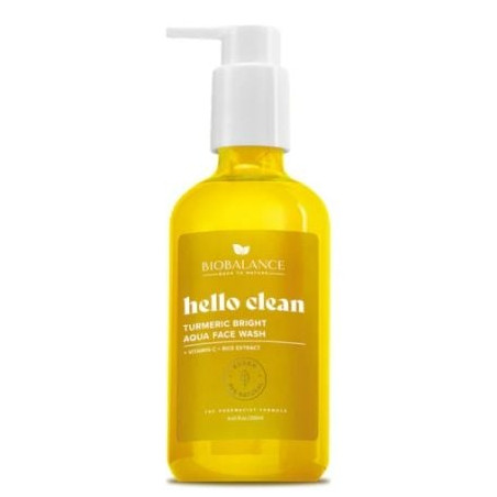 BIOBALANCE HELLO CLEAN ИЗМИВЕН ГЕЛ ЗА ЛИЦЕ С КУРКУМА "TURMERIC BRIGHT", 250 МЛ /9.343/