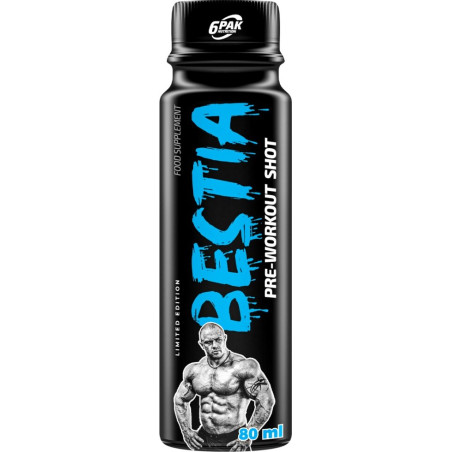6PAK Nutrition Bestia Shot 80 мл, 1 Доза Тропически Плодове