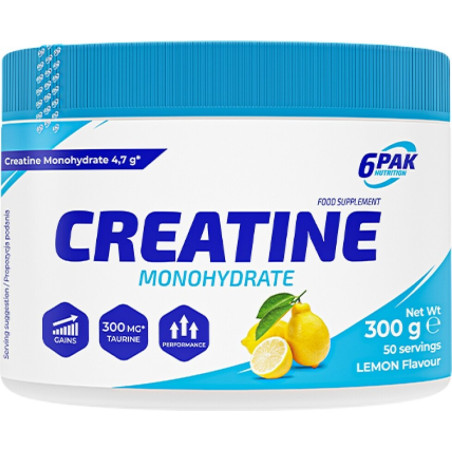 6PAK Nutrition Creatine Monohydrate 300 грама, 50 Дози Лимон