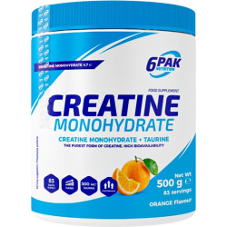 6PAK Nutrition Creatine Monohydrate 500 грама, 83 Дози Портокал