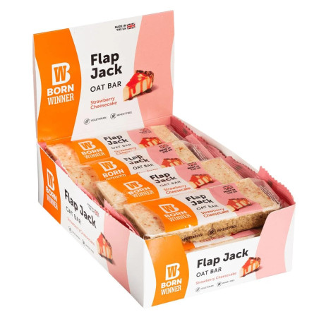 Born Winner Flap Jack Oat Bar | with Topping 12 x 100 грама Ягодов Чийзкейк