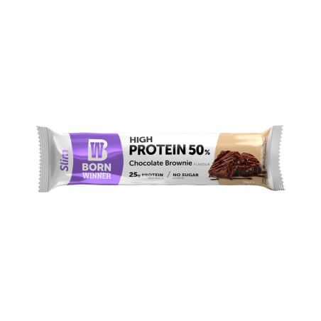 Born Winner Slim 50% High Protein Bar 12 x 50 грама Шоколадово брауни
