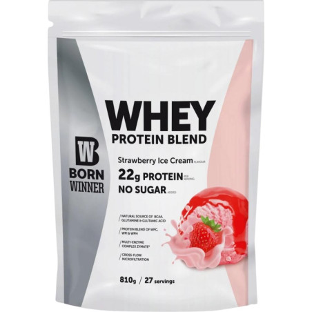 Born Winner Whey Protein Blend 810 грама, 27 Дози Ягодов сладолед