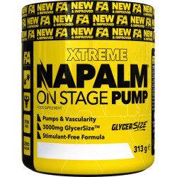 FA Nutrition NAPALM On Stage Pump | Stim-Free Pre-Workout Formula 313 грама, 25 Дози Манго с лимон