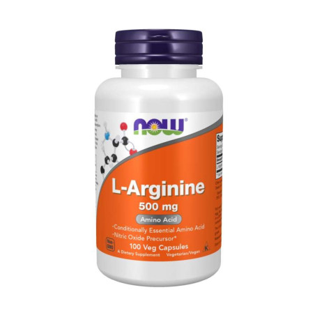 NOW - L-Arginine 500 МГ - 100 Капсули