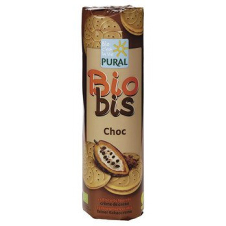 PURAL - БИО БИСКВИТИ ШОКОЛАДОВИ С КРЕМ КАКАО - 300 g