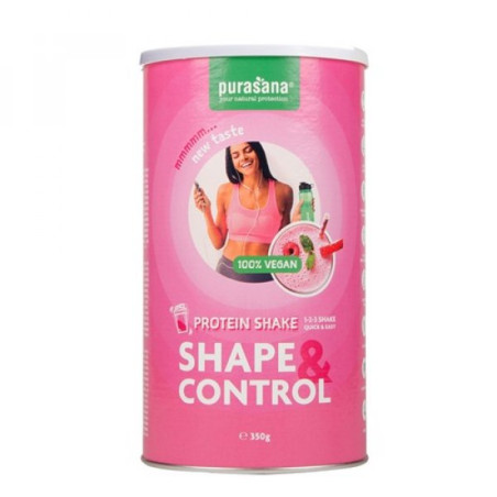 PURASANA - БИО ВЕГАН ПРОТЕИНОВ ШЕЙК "SHAPE & CONTROL" ЯГОДА И МАЛИНА - 350 г