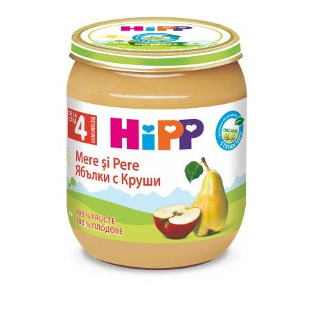 HIPP Круша с ябълка 4320, пюре, 125 гр