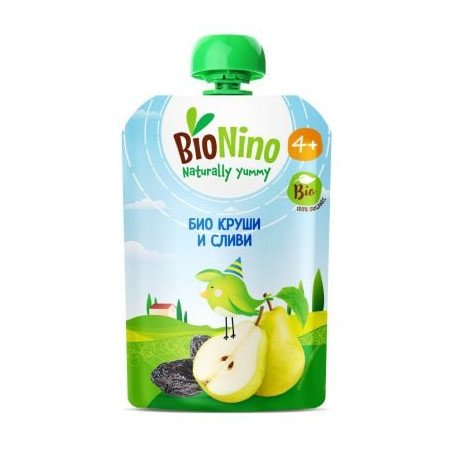 BN2515 БИО ПЛ. ЗАКУСКА С КРУШИ И СЛИВИ, 4+М 90ГР