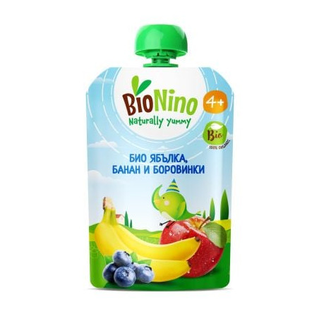 BN2553 БИО ПЛ. ЗАКУСКА С ЯБЪЛКА, БАНАН И БОРОВИНКИ, 4+М 90ГР