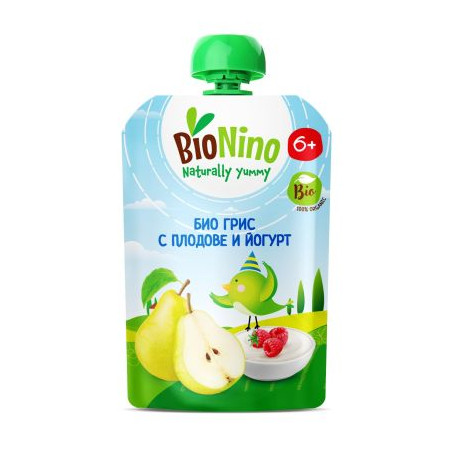 BN2591 БИО ПЛ. ЗАКУСКА С ГРИС, ПЛОДОВЕ И ЙОГУРТ, 6+М 90ГР