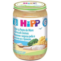 HIPP Макарони, морска риба, сос броколи 6550, пюре, 220 гр