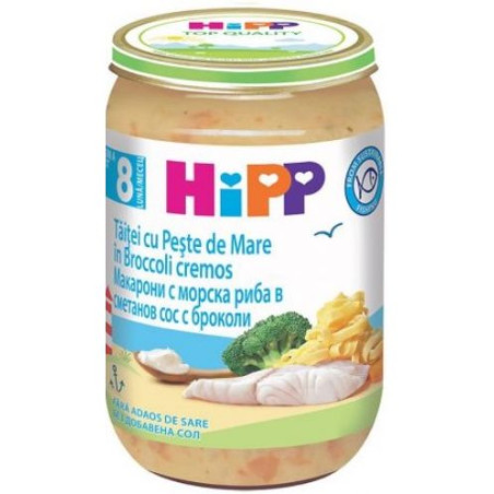 HIPP Макарони, морска риба, сос броколи 6550, пюре, 220 гр