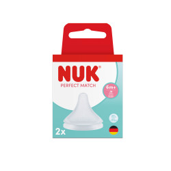NUK Perfect Match биберон за хранене силикон 6+, Flow control, 2бр.