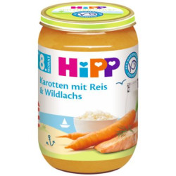 HIPP Моркови, ориз, дива сьомга 6535, пюре, 220 гр