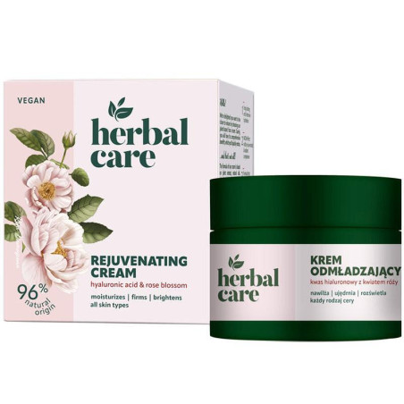 Подмладяващ крем за лице с хиалуронова киселина и розов цвят Farmona HERBAL CARE