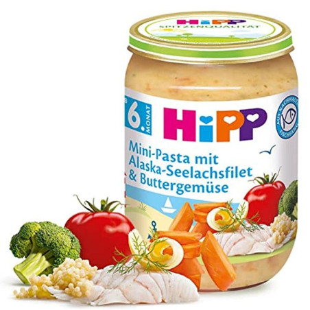 HIPP 9% ДДС Паста с филе треска, зеленчуци 6275, пюре, 190 гр