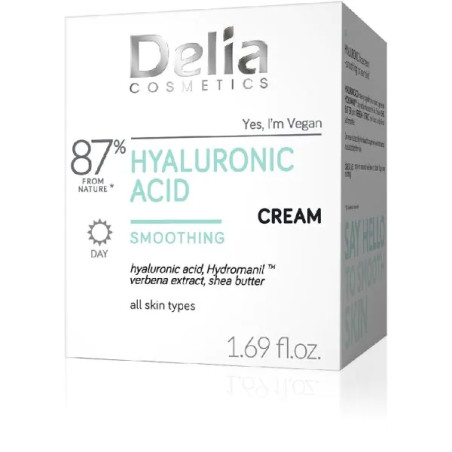 Delia изглаждащ дневен крем за лице Hyaluronic 50мл