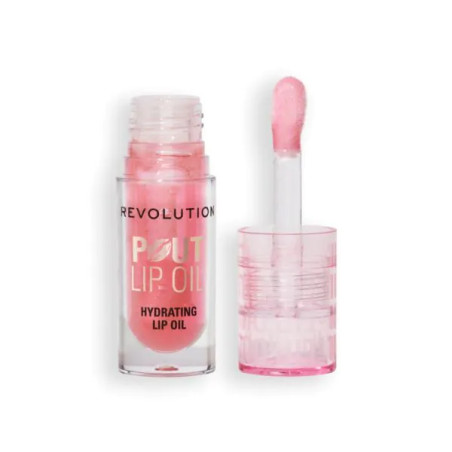 Makeup Revolution олио за устни Pout Lip Glam Pink Shimmer