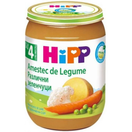 HIPP 9% ДДС Различни зеленчуци 4070, пюре, 190 гр