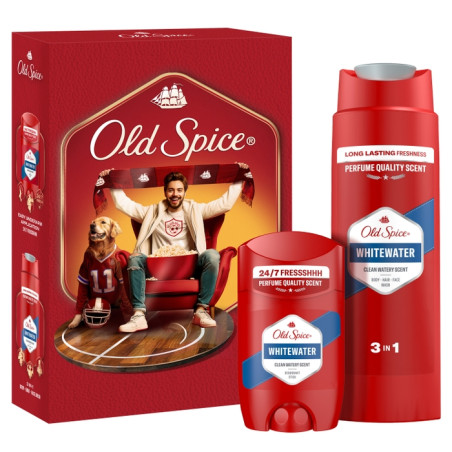 OLD SPICE Whitewater, комплект за мъже, душ гел 3в1 250мл + стик дезодорант 50мл