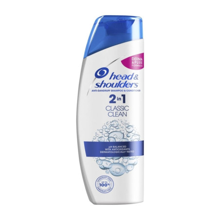 HEAD&SHOULDERS Класик 2в1, шампоан против пърхот, 225 мл