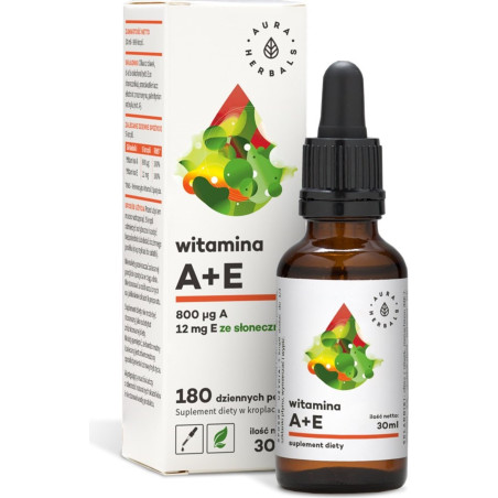 Зрение и имунитет - Витамин А (800 μg) + Е (12 mg), 30 ml капки Aura Herbals