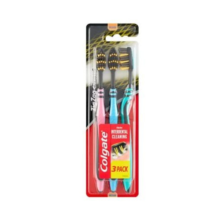 Четка за зъби Colgate  Zig Zag Charcoal Medium 3pack