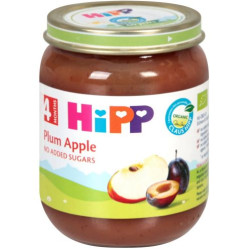 HIPP Сливи, ябълки 4204, пюре, 125 гр