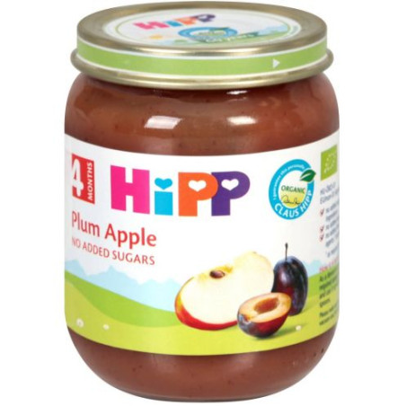 HIPP Сливи, ябълки 4204, пюре, 125 гр