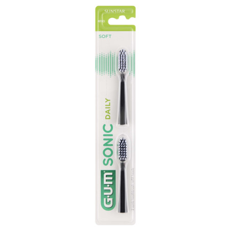 GUM SONIC Activital Глава за четка за зъби Soft 2броя черна