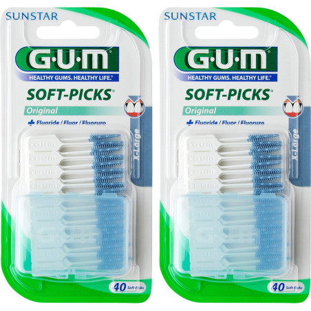 GUM Клечки за зъби със силиконов накрайник 40 броя XL  блистер