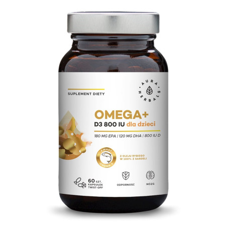Грижа за мозъка и костите - Омега-3 500 mg + Витамин D3 800 IU, 60 капсули