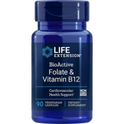 Фолиева киселина и Витамин В12 (BioActive Folate & Vitamin B12), 90 капсули