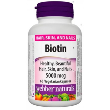 Biotin / Биотин, 5000 mcg, 60 капсули Webber Naturals