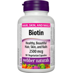 Biotin / Биотин, 2500 µg, 90 капсули Webber Naturals