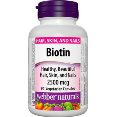 Biotin / Биотин, 2500 µg, 90 капсули Webber Naturals