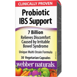 Probiotic IBS Support/ Пробиотик IBS 4 щама, 7 млрд. активни пробиотици х 30 капсули Webber Naturals