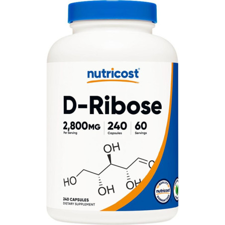 Енергия и издръжливост - Д-Рибоза, 2800 mg/240 капсули D-Ribose Nutricost