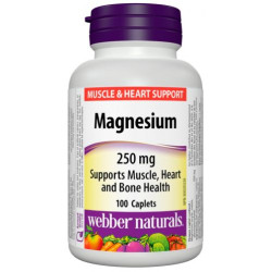 Magnesium/ Магнезий 250 mg x 100 каплети Webber Naturals