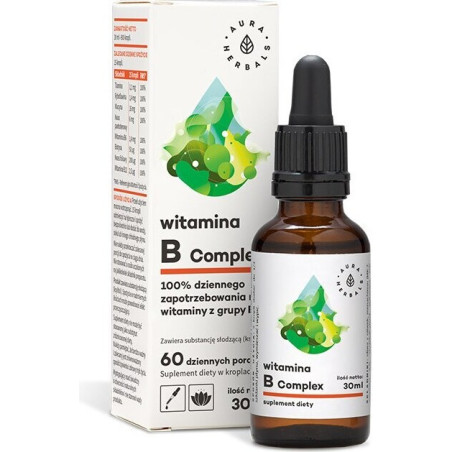 Нервна система - Витамин В комплекс, 30 ml капки Aura Herbals