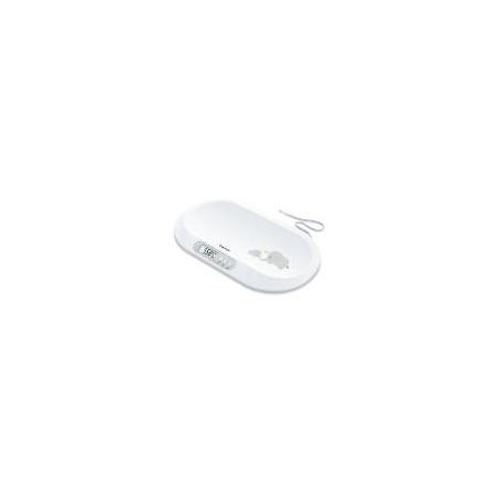 Beurer BY 90 baby scale, Data transfer via Bluetooth, Automatic and manual hold function, Curved weighing surface, 10 Measuremen