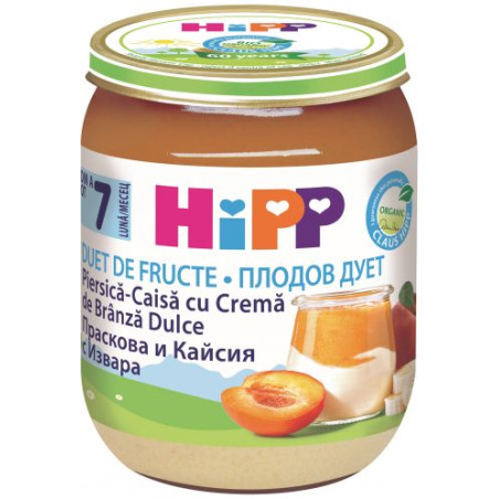 HIPP 9% ДДС дует кайсии, извара 5470, каша, 160 гр