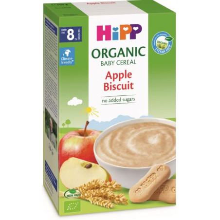 HIPP 2892 Ябълки и Бисквити безмлечна, инстантна каша, 250 гр