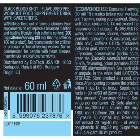 BIOTECH USA Black Blood Shot / 60 ml / Pink Grapefruit