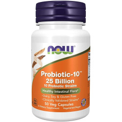 NOW Probiotic-10 ™ / 25 Billion / 50 VCaps.
